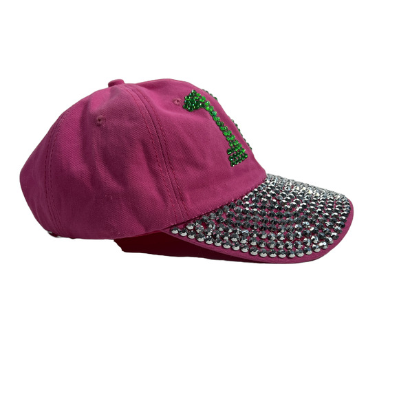 Seahawks Baseball Cap Pink With Rhinestones on Brim Green Number 12 Women - Picture 2 of 5